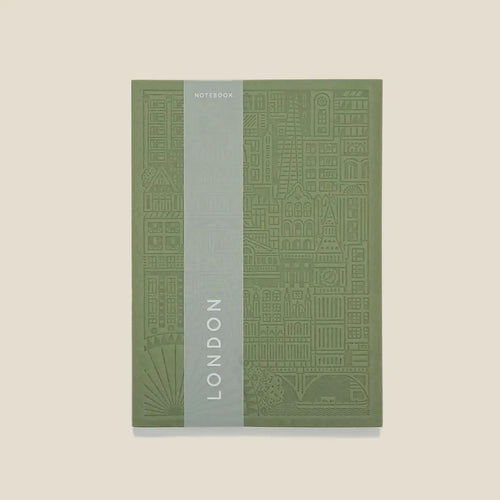 The London Notebook - Green - Area Beige