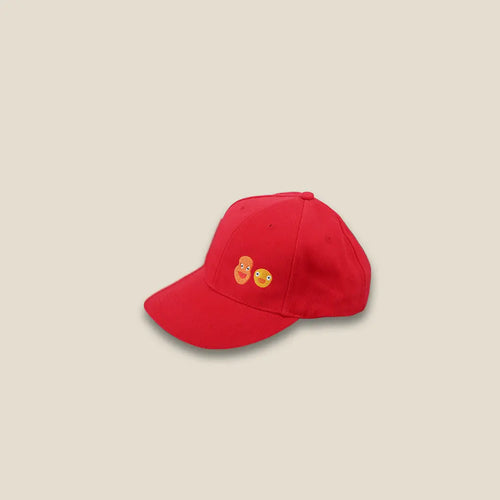 2 Face Cap Red Color - Area Beige